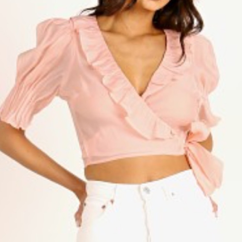 Capulet Lexi Ruffle Wrap Top Camelia - Picture 2 of 11